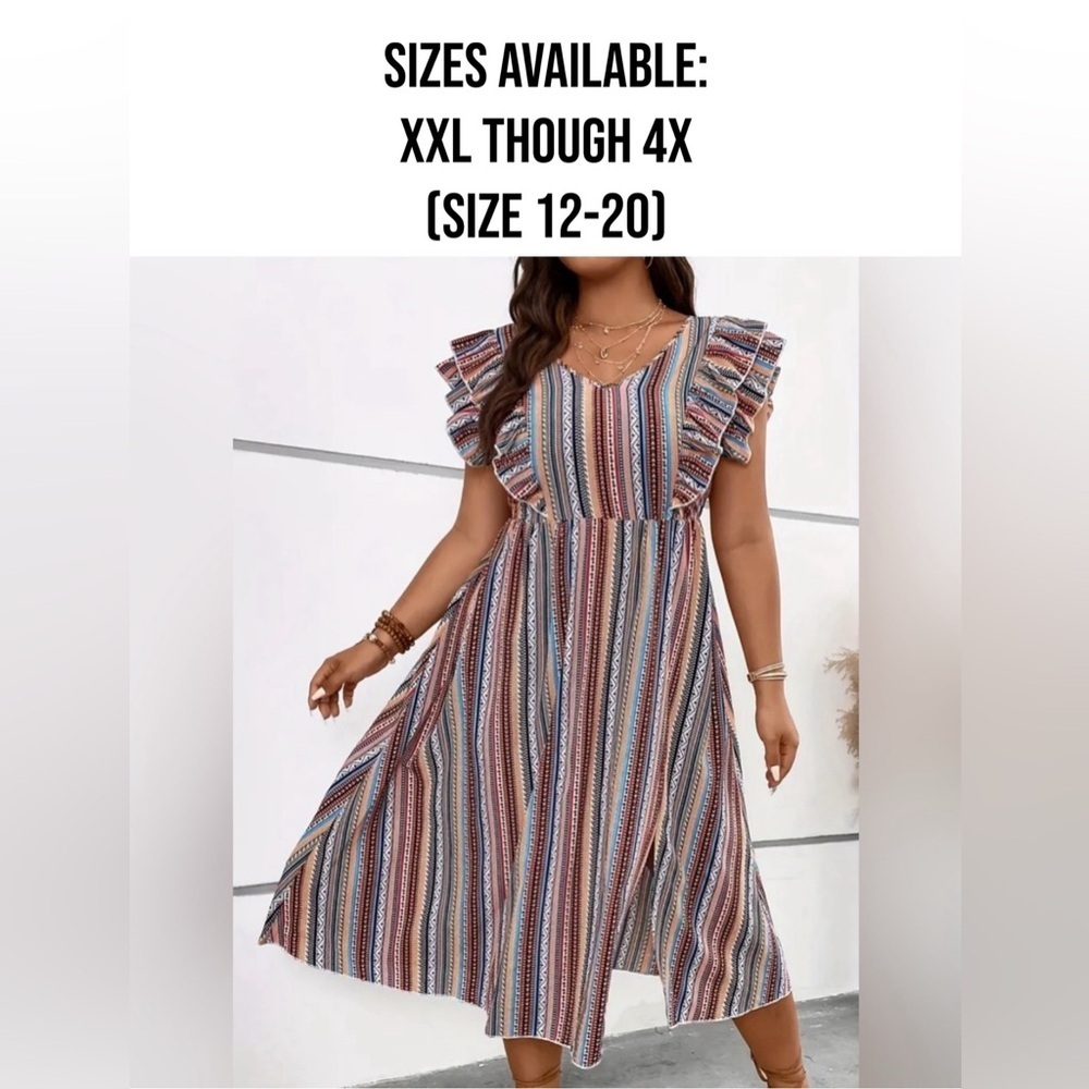 🌟Host Pick🌟NEW-Plus Size Boho Aztec Print Dress